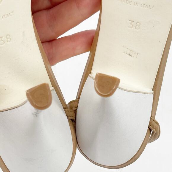 Chanel Vintage Retro Camel Tan Leather Woven Lattice Ankle Strap Heels EU 38 - Picture 13 of 14